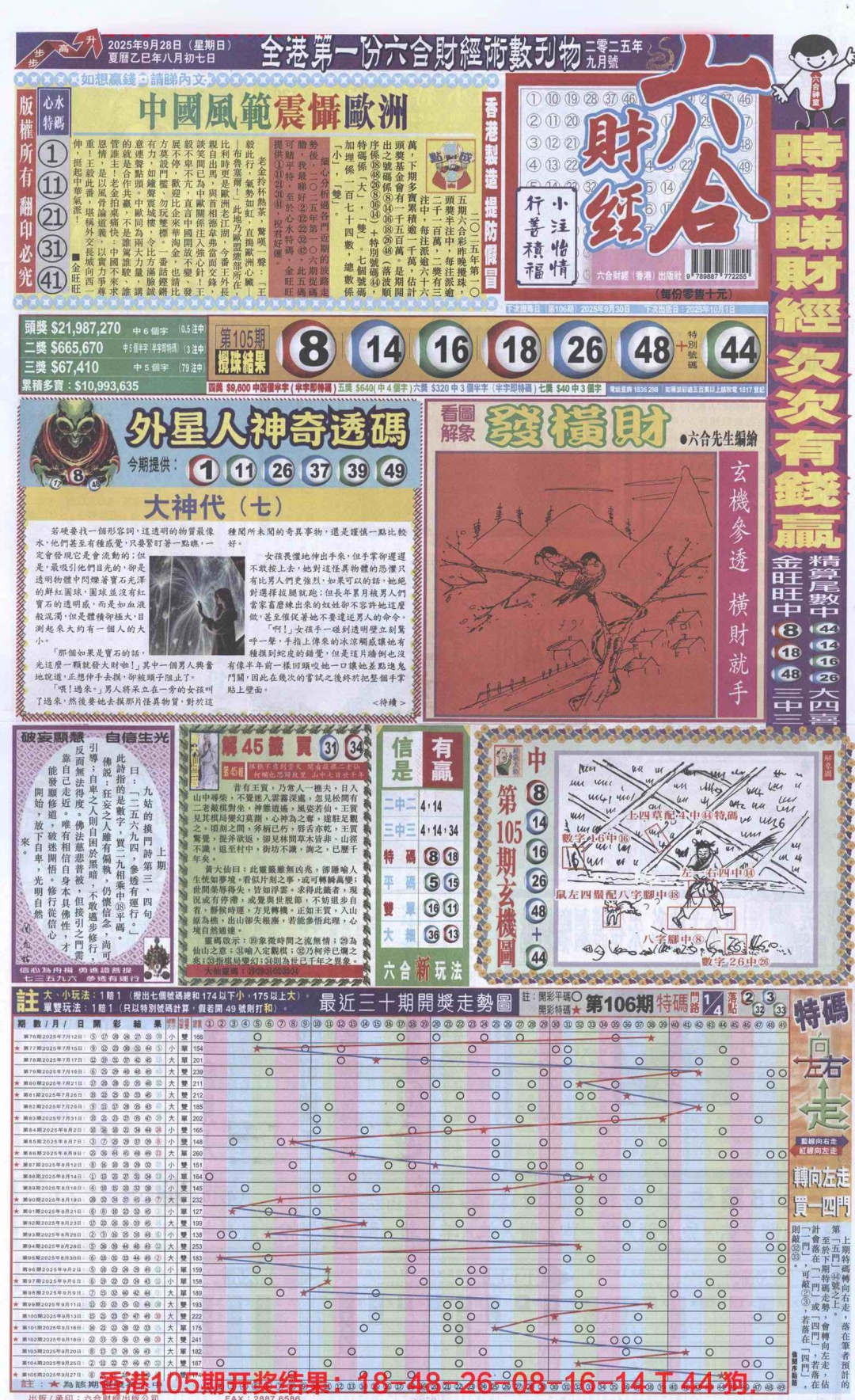 六合彩106期六合财经A加大版