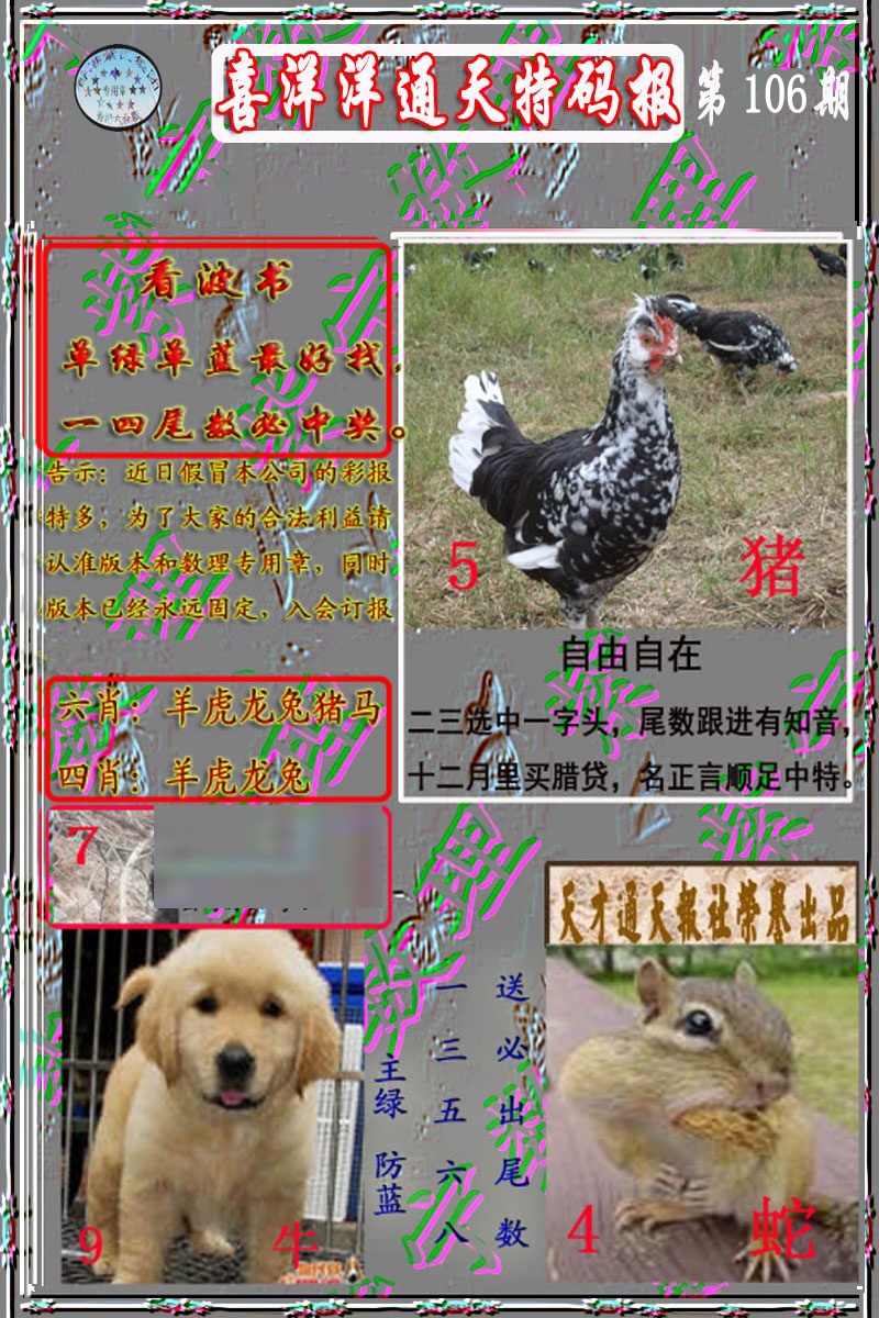 六合彩106期洋通报