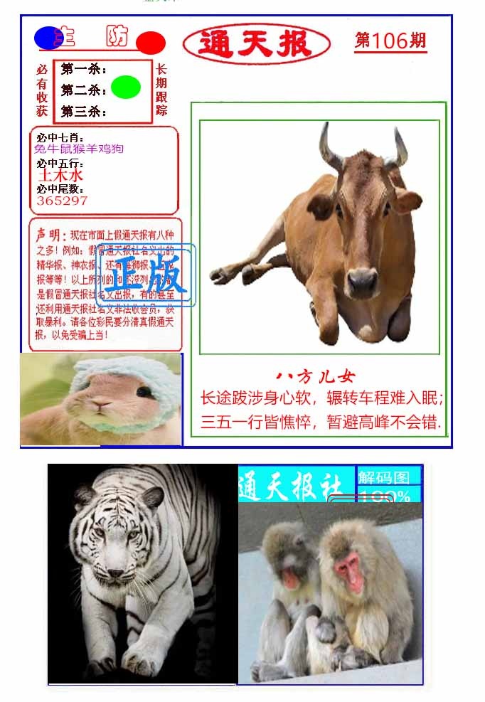 六合彩106期通天杀波图1