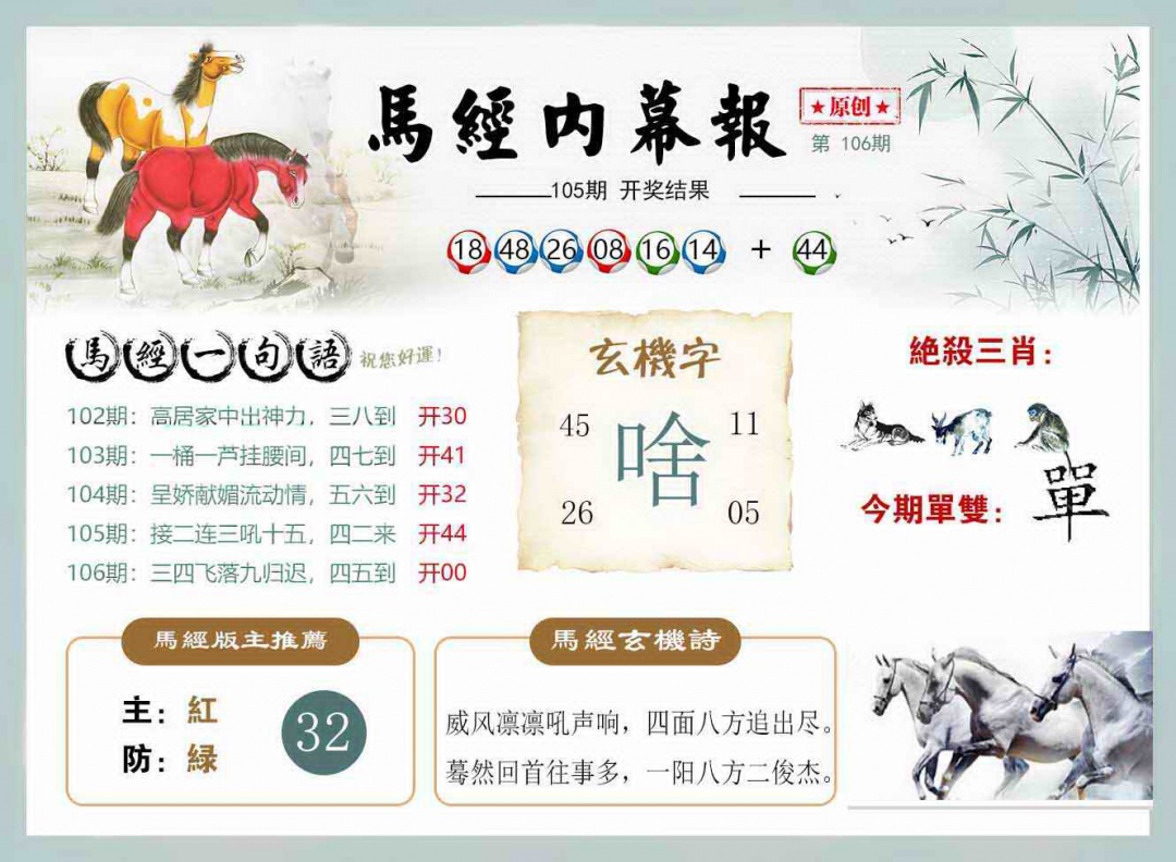 六合彩106期马经内幕报