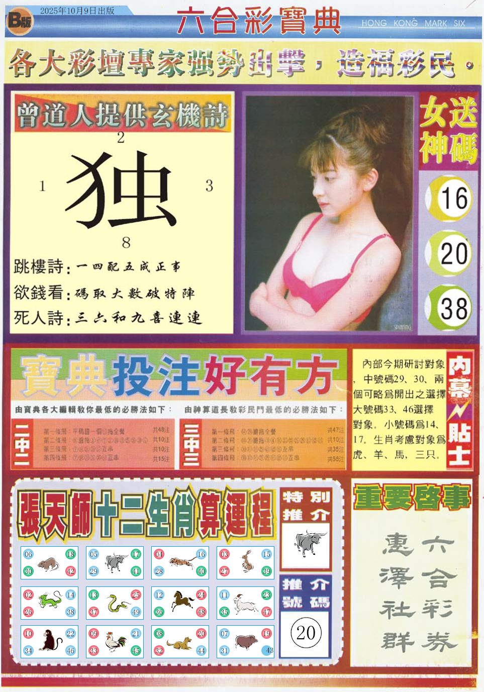 六合彩108期六合宝典B