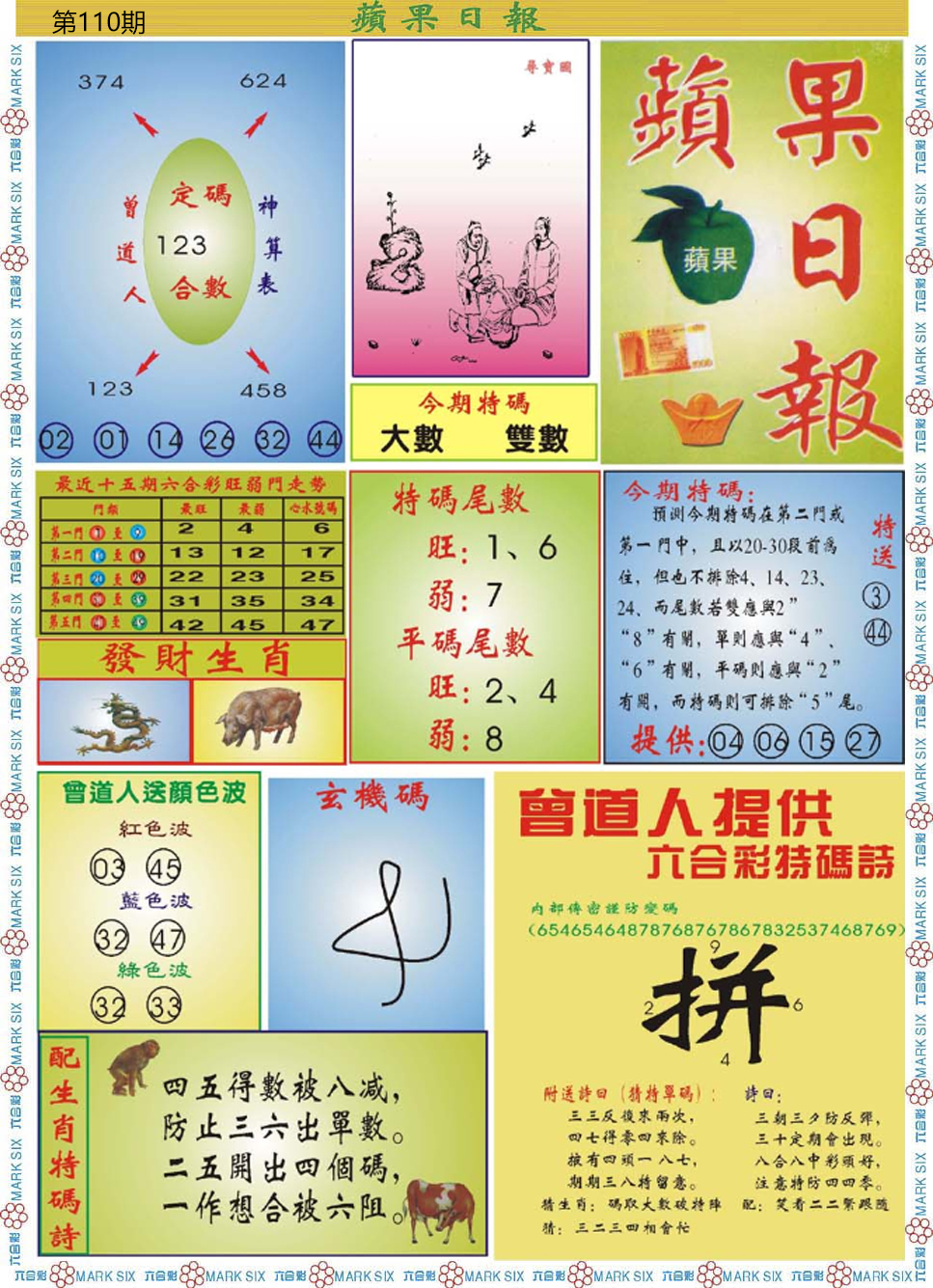 六合彩110期青苹果日报