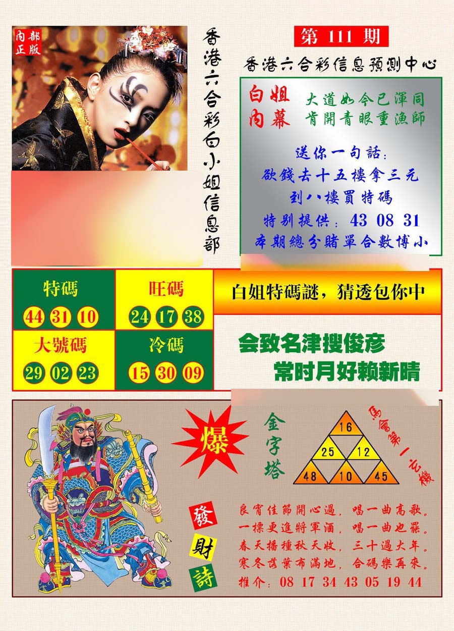 六合彩111期港彩内幕报