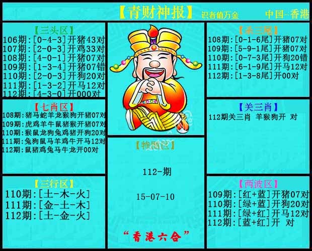 六合彩112期青财神报