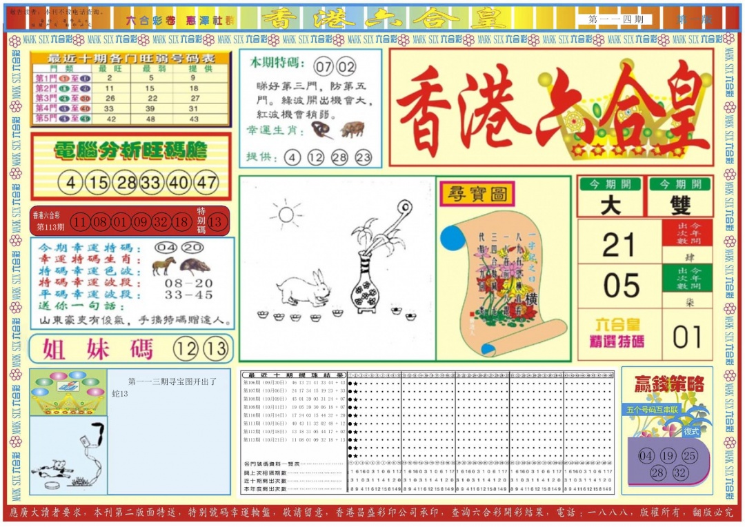 六合彩114期香港六合皇A