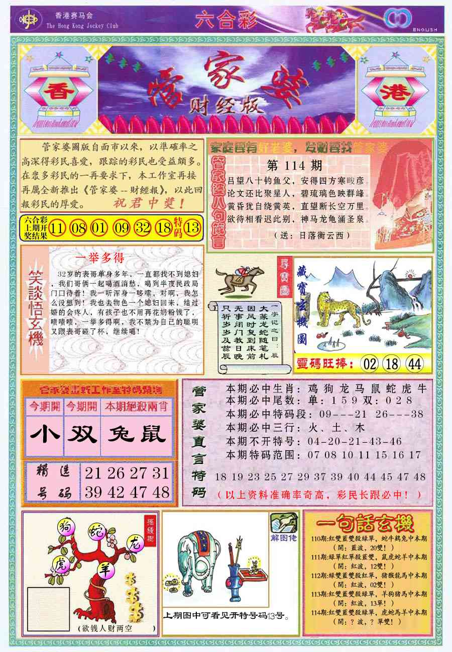 六合彩114期管家婆财经版