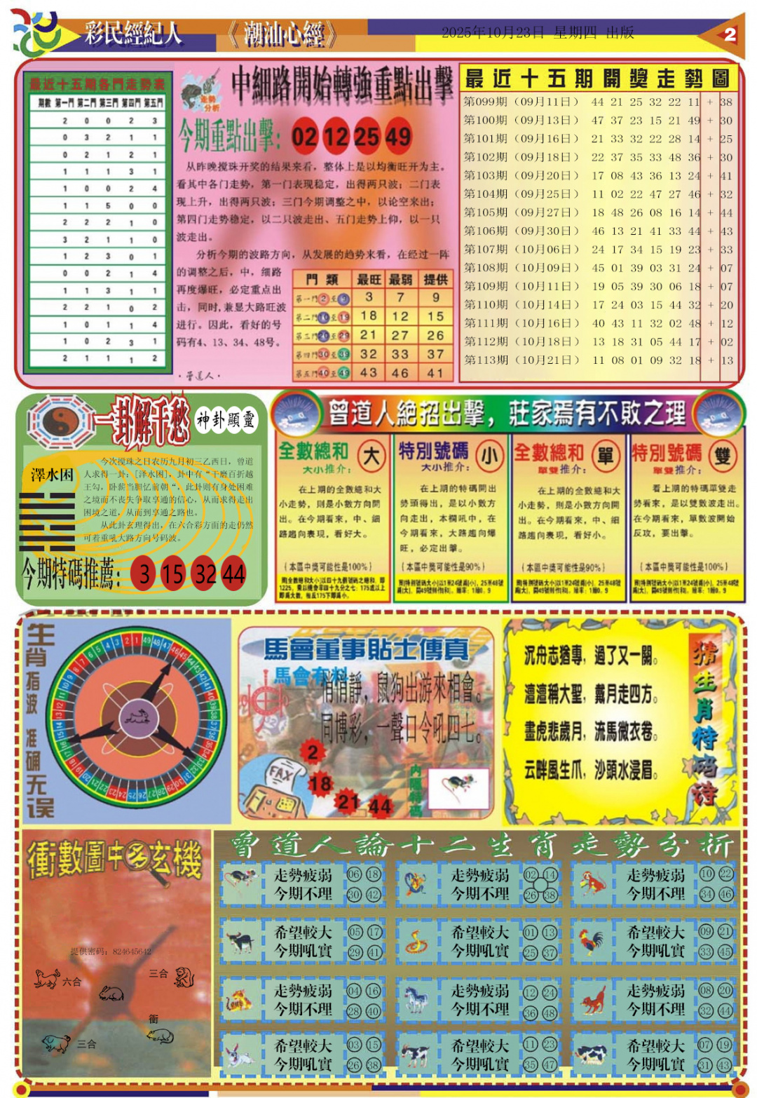 六合彩114期潮汕心经B