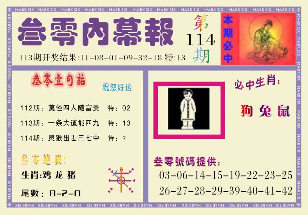 六合彩114期叁零内幕报