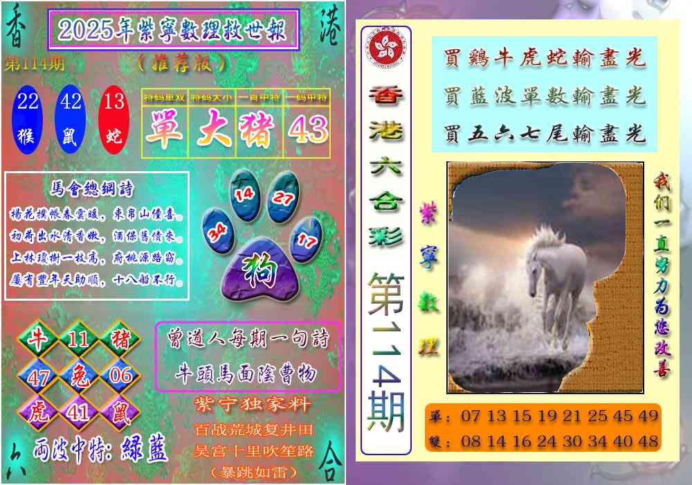 六合彩114期数理救世报