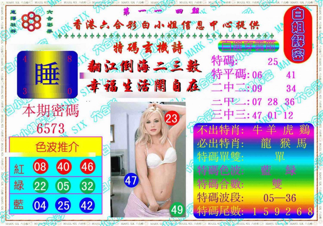 六合彩114期白姐解密《另版》