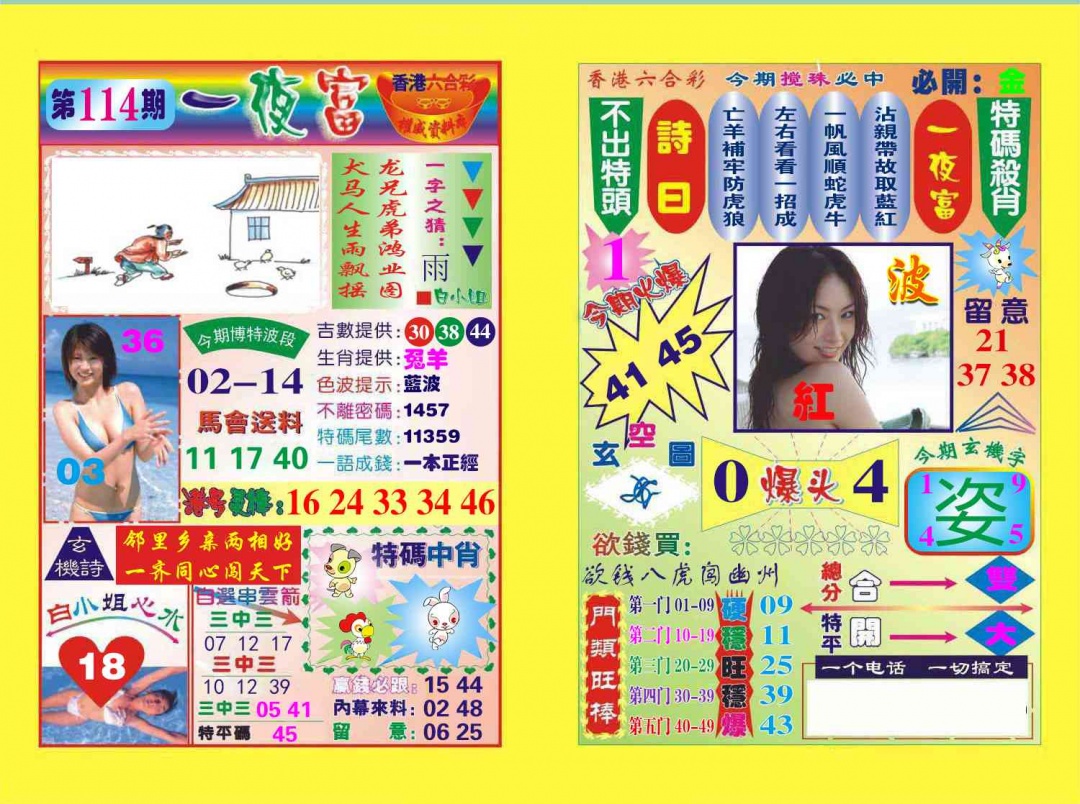 六合彩114期一夜富