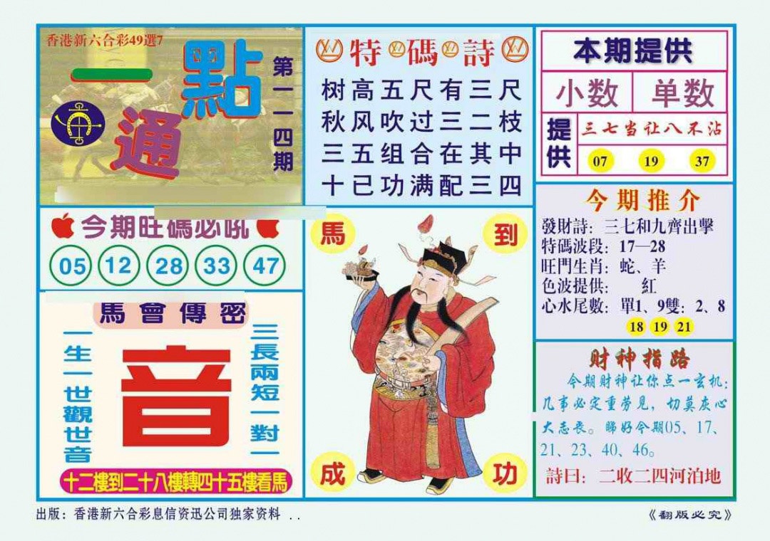 六合彩114期一点通（新图）