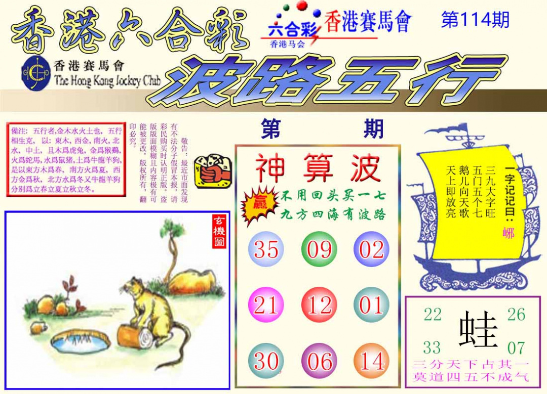 六合彩114期波路五行