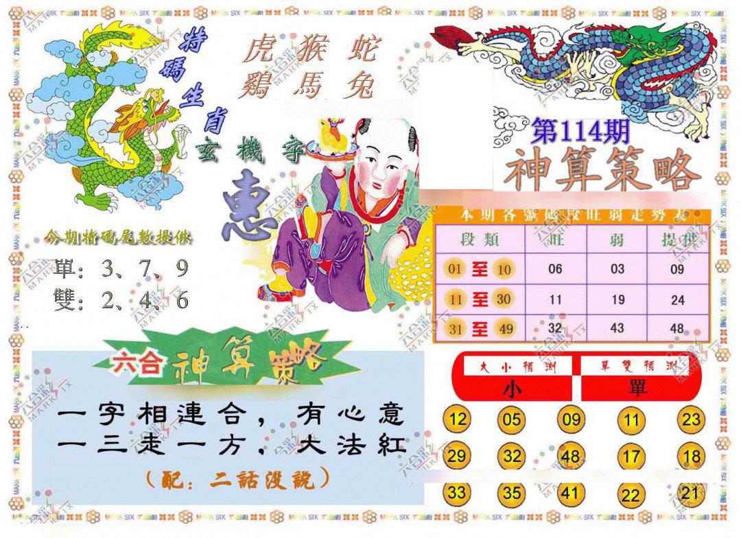六合彩114期神算策略