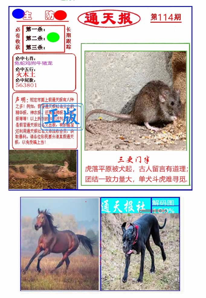 六合彩114期通天杀波图1