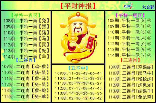 六合彩114期平财神报