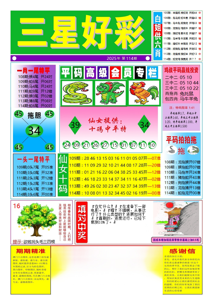 六合彩114期三星好彩4