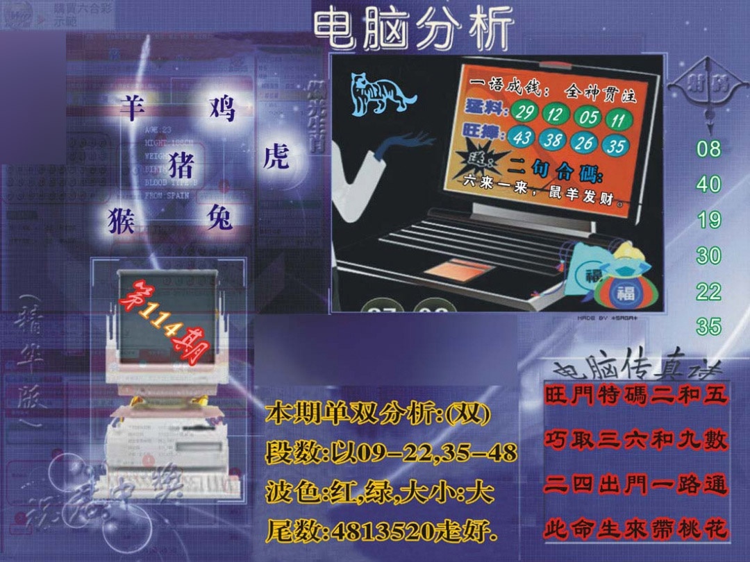 六合彩114期正版电脑分析贴士