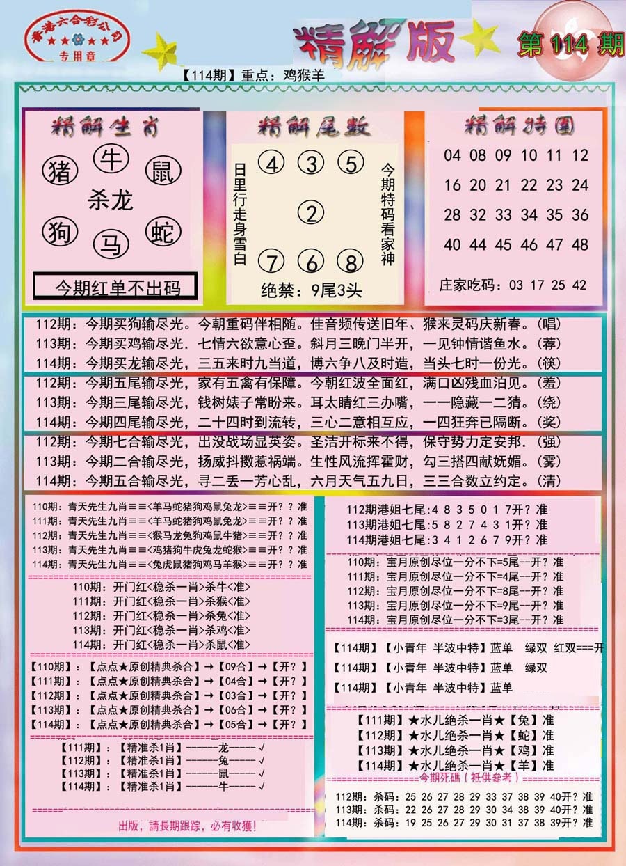 六合彩114期精解版-彩