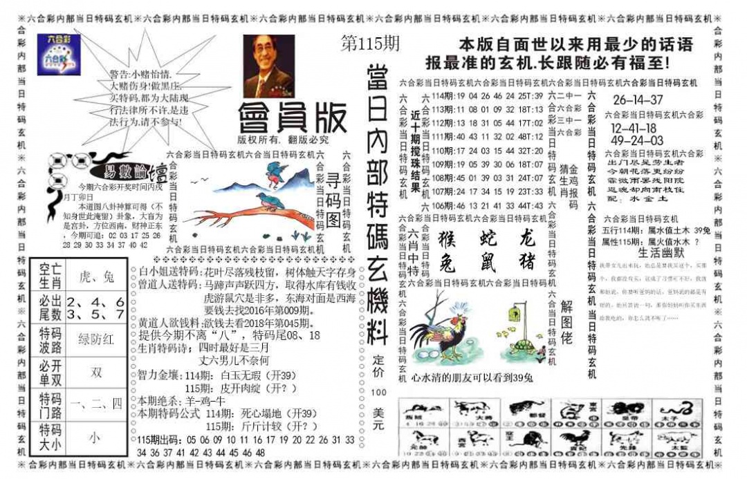 六合彩115期当日特码玄机报