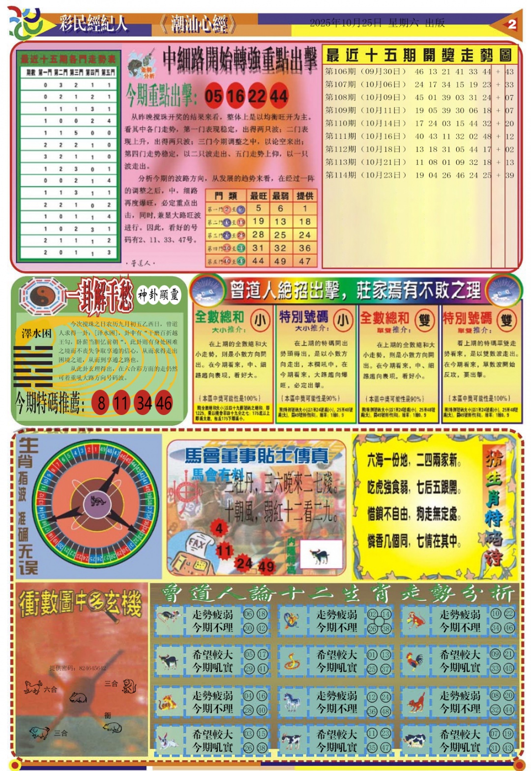 六合彩115期潮汕心经B