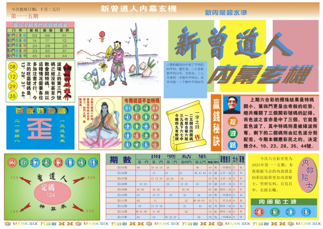 六合彩115期新曾道人内幕A