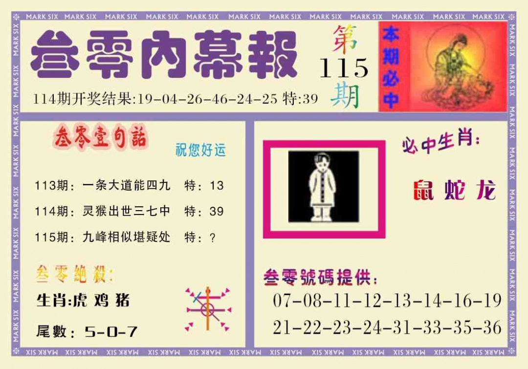 六合彩115期叁零内幕报