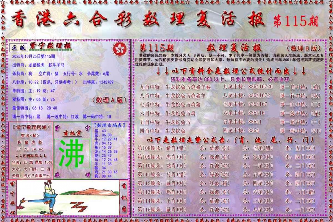 六合彩115期数理复活报