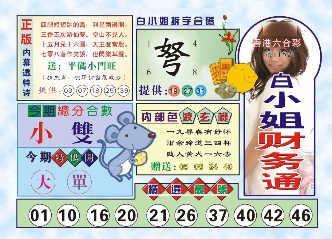 六合彩115期白小姐财务通(新图)