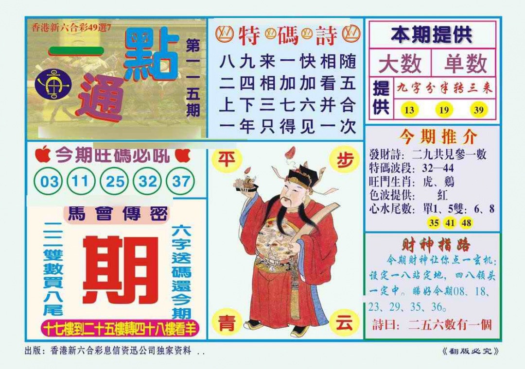 六合彩115期一点通（新图）