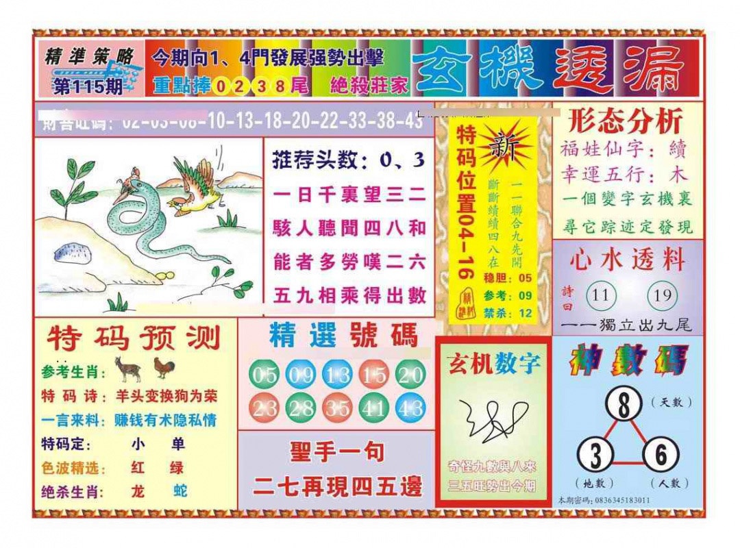 六合彩115期玄机透漏（新图）