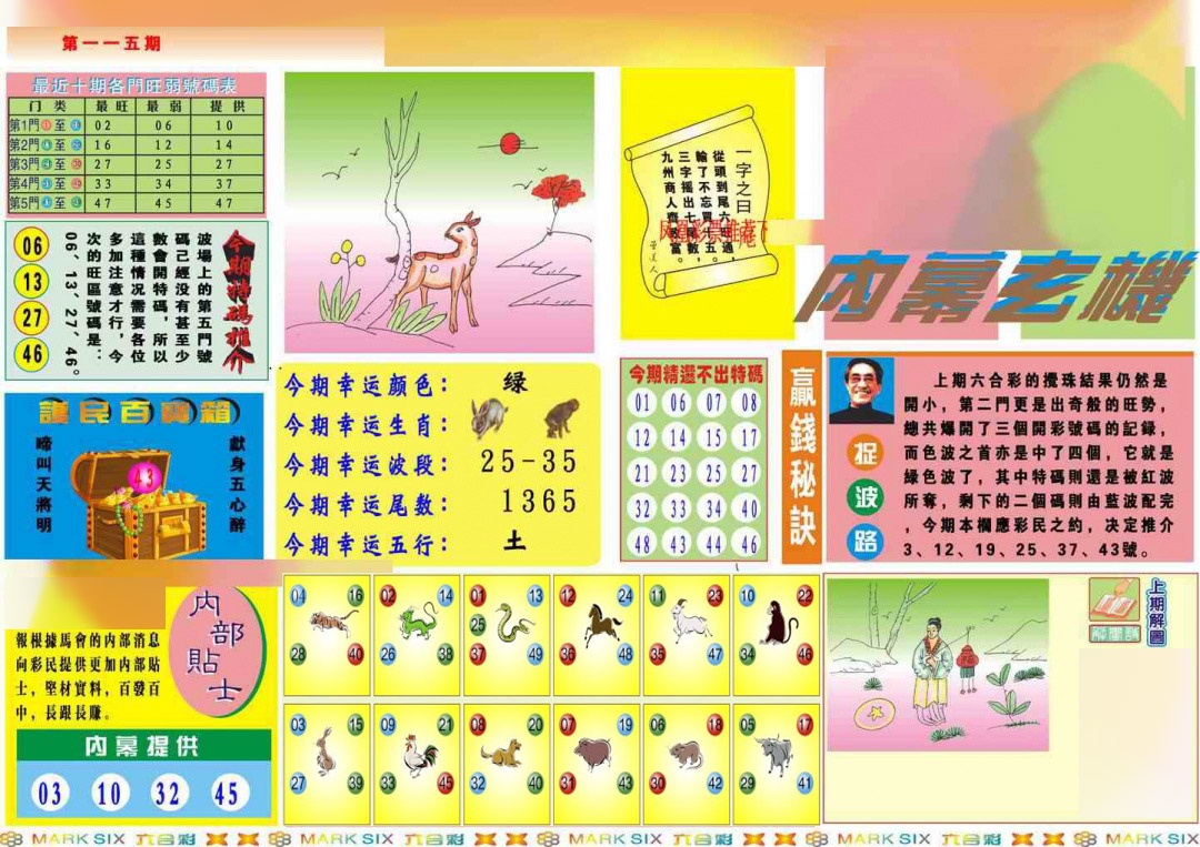 六合彩115期马经内幕A(新图推荐)