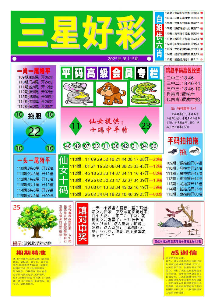 六合彩115期三星好彩4