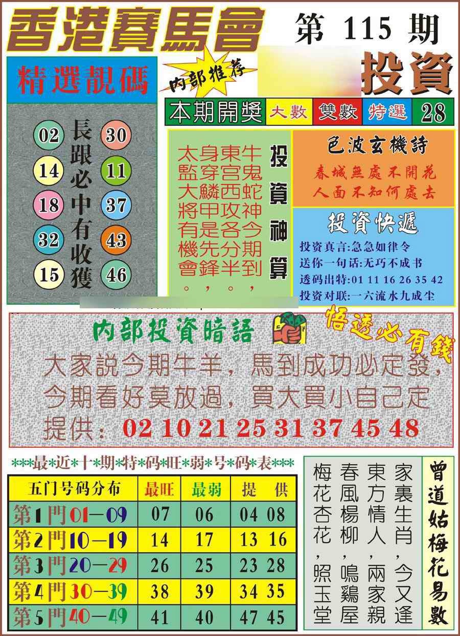 六合彩115期马经投资