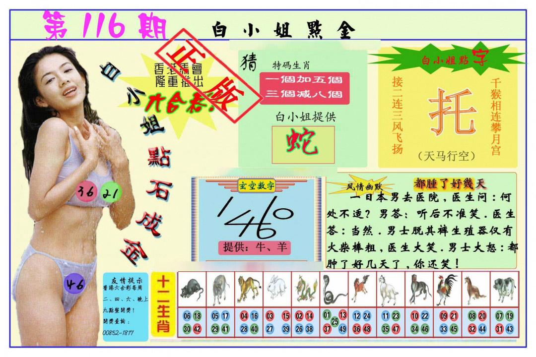 六合彩116期白小姐点金
