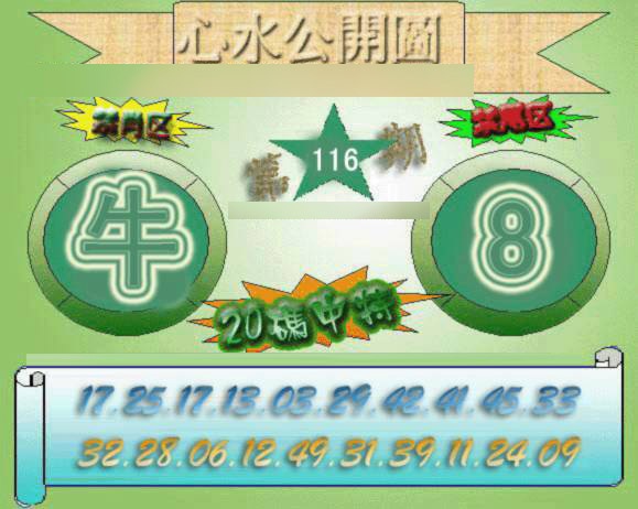 六合彩116期心水公开图