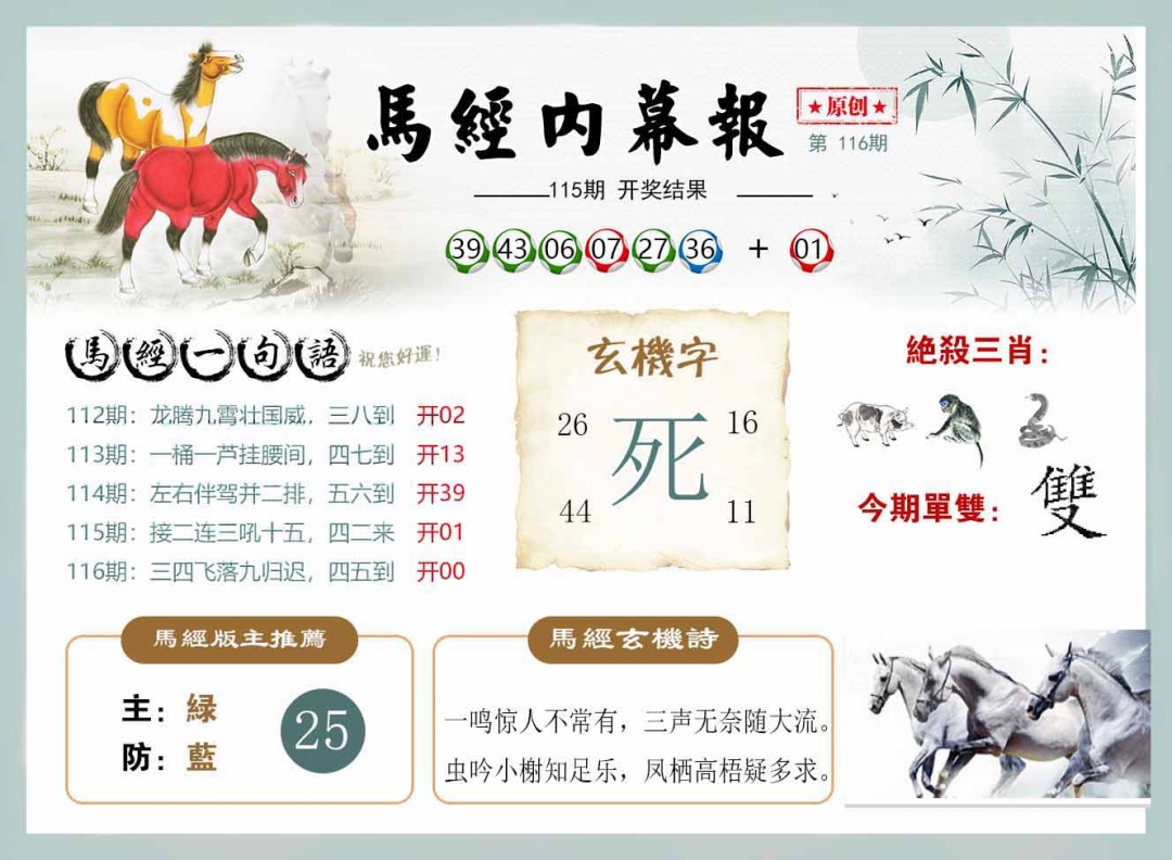 六合彩116期马经内幕报