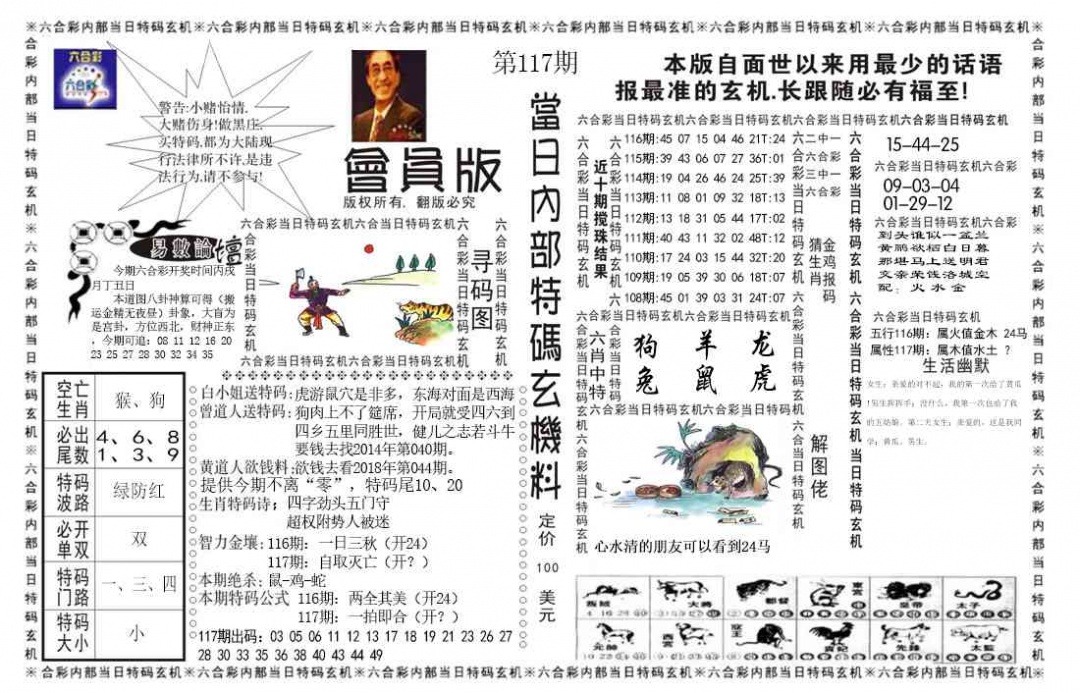 六合彩117期当日特码玄机报