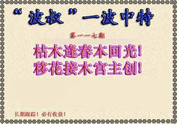 六合彩117期波叔一波中特