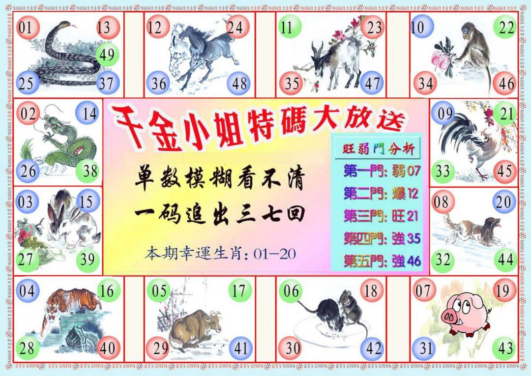 六合彩117期千金小姐B版