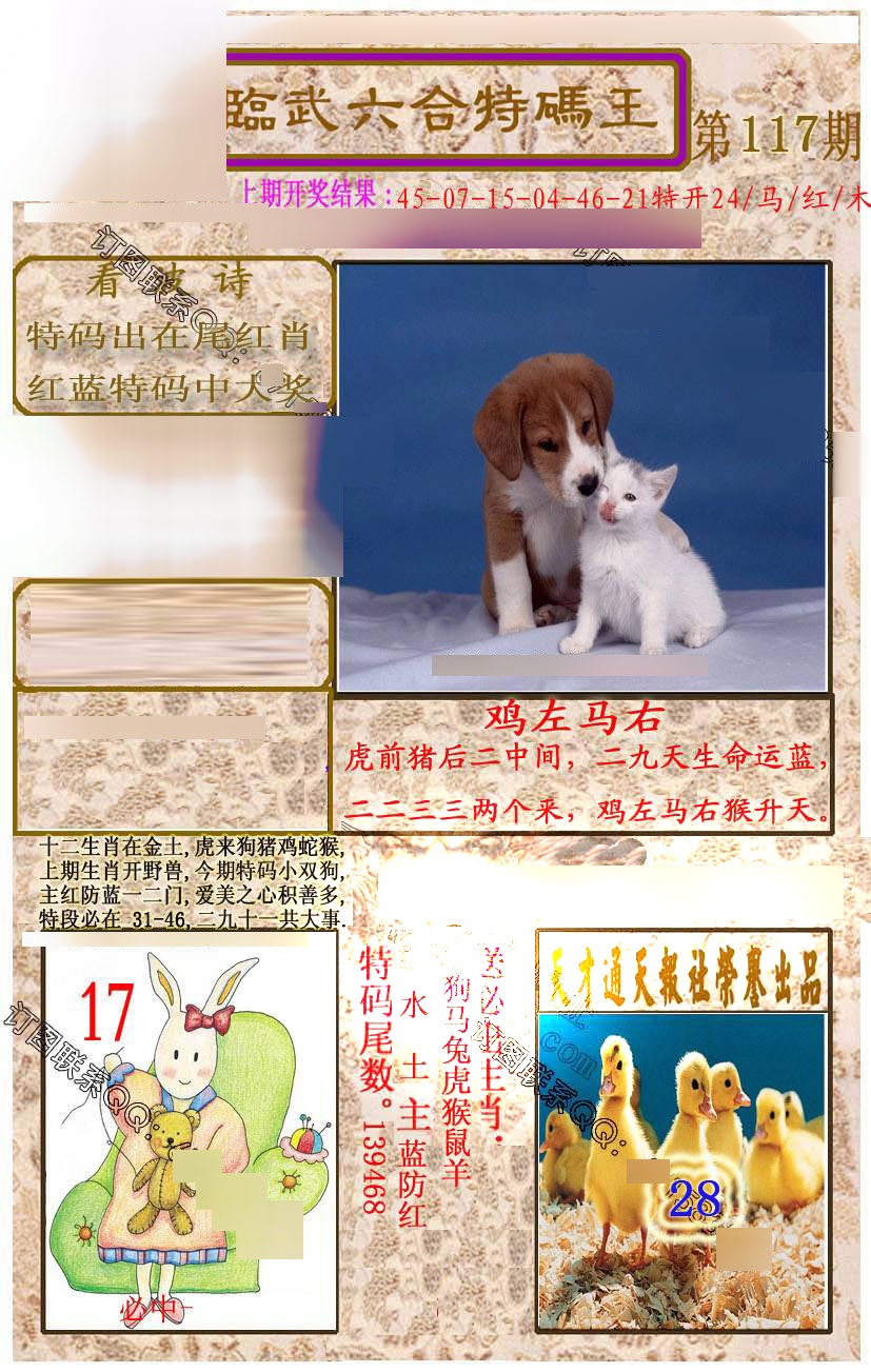 六合彩117期临武六合特码王