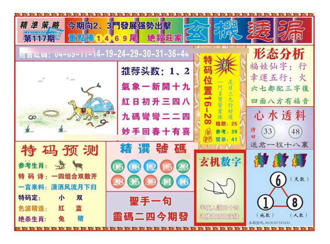 六合彩117期玄机透漏（新图）