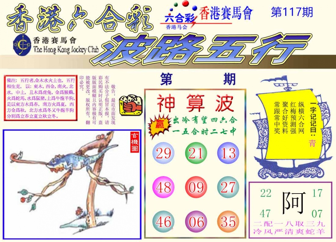 六合彩117期波路五行