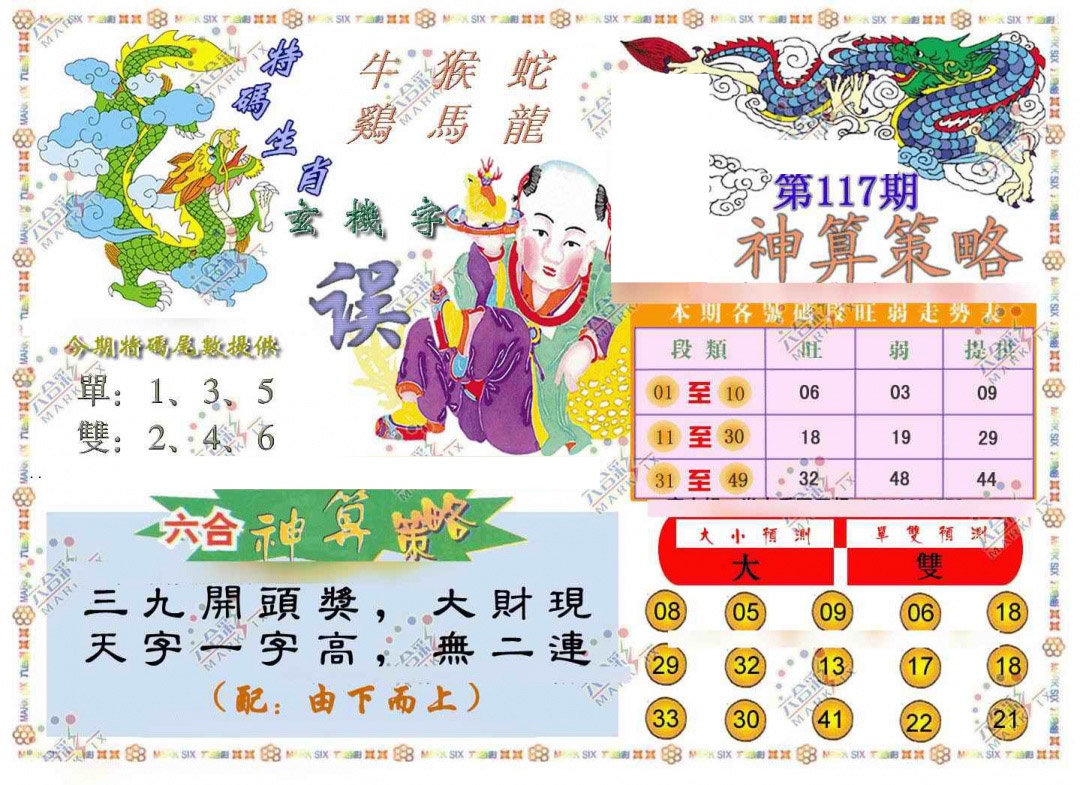 六合彩117期神算策略
