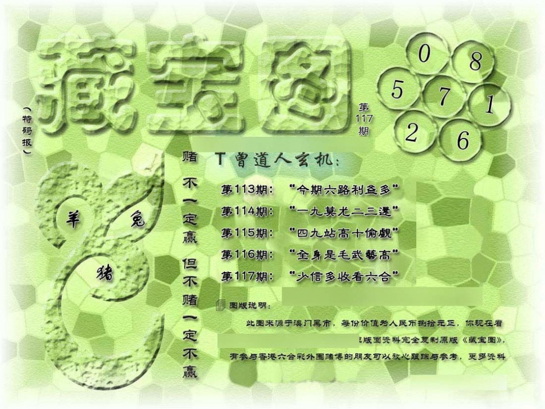 六合彩117期假新藏宝图