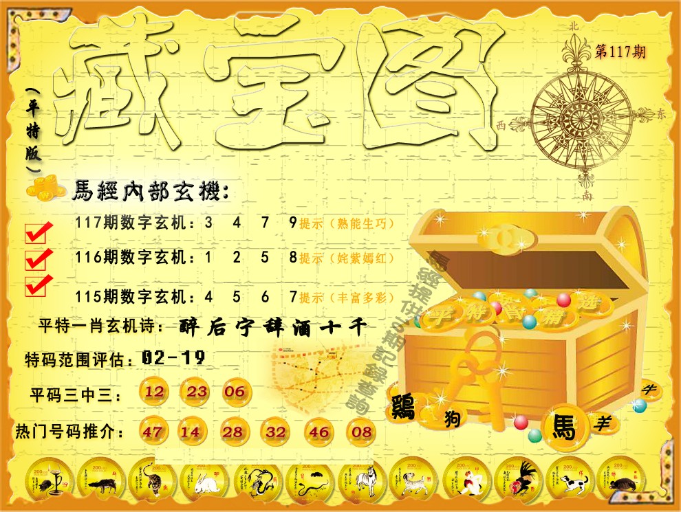 六合彩117期平特藏宝图（荐）