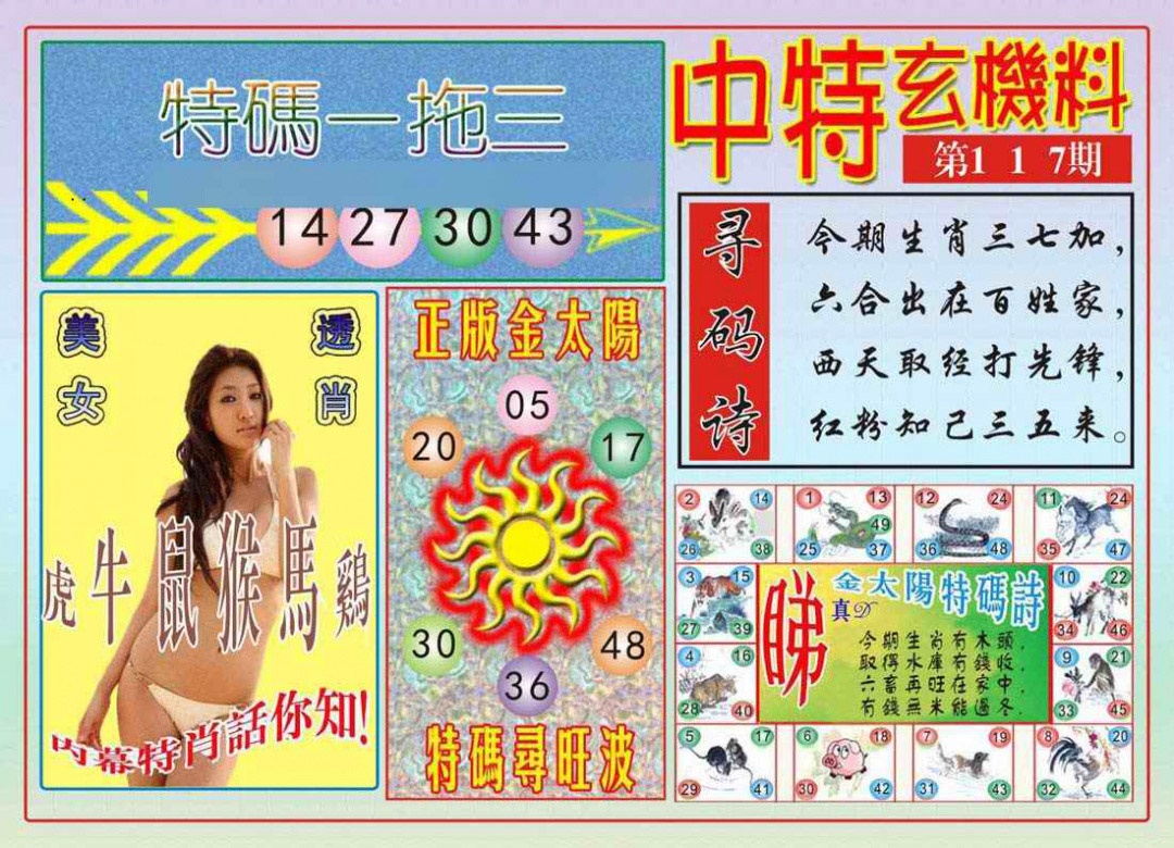 六合彩117期中特玄机料