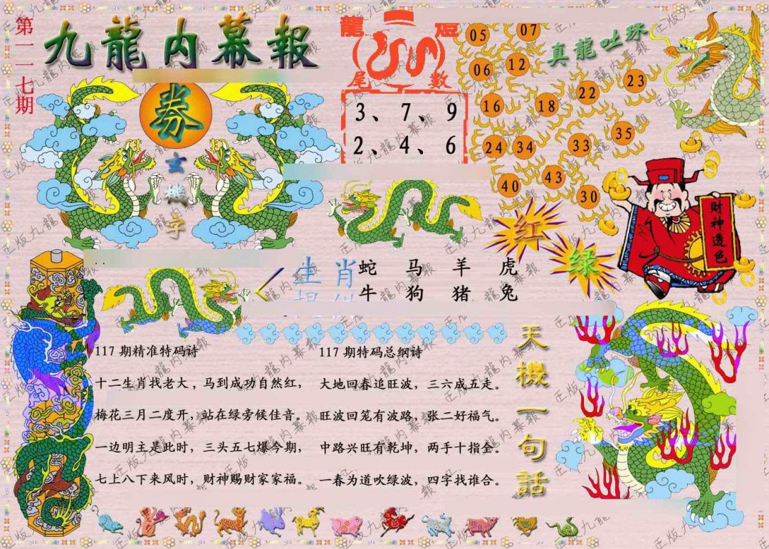 六合彩117期正版九龙内幕报