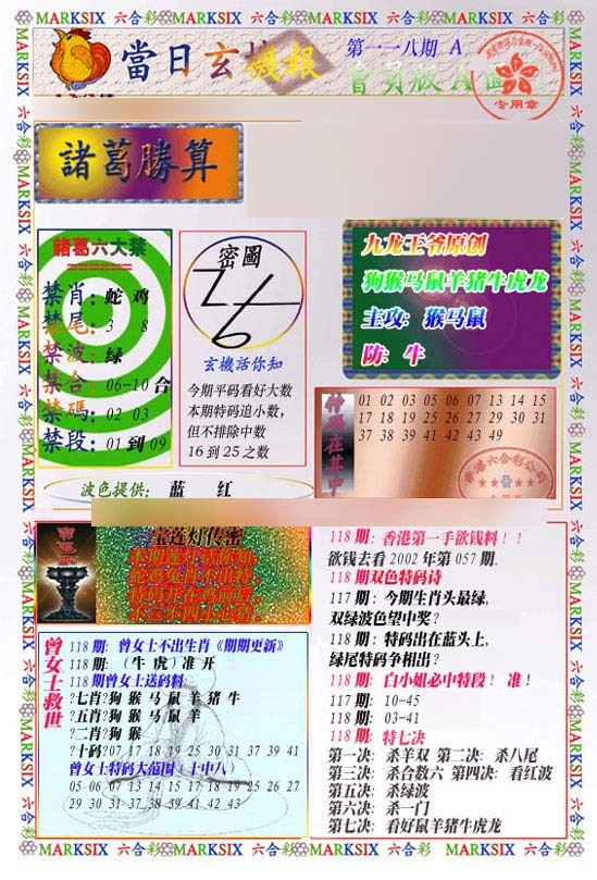 六合彩118期当日玄机-1