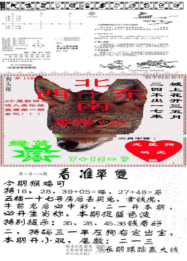 六合彩118期特码内幕B